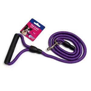 MyPet & Me 59" Purple Rope Leash For Medium Dog Padded Handle Tangle Free NEW